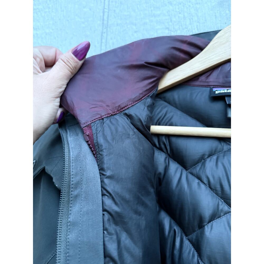 PATAGONIA Tres 3 in 1 waterproof gray burgundy goose down parka coat jacket XS - Picture 12 of 15